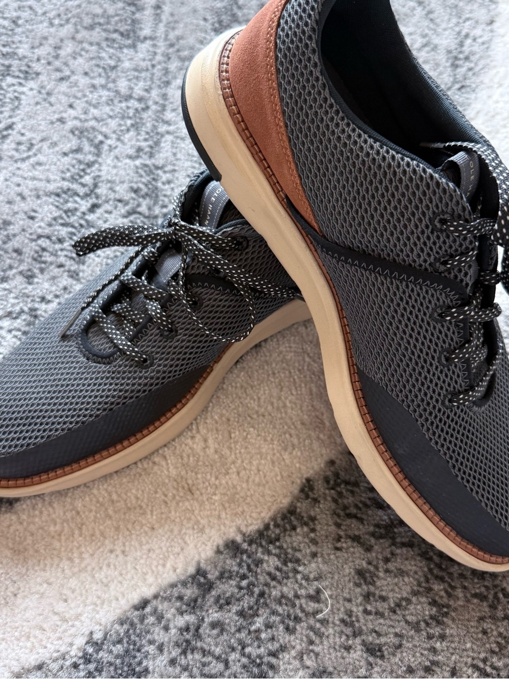 Cole Haan Zerogrand Stitchlite Gray Mesh Oxfords Size 10.5